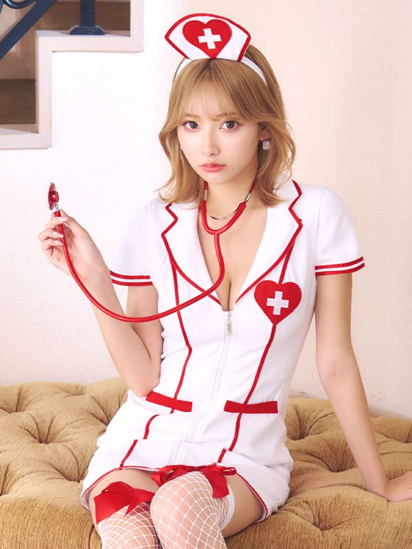 画像1: 【ハロウィン】 ジップナース 【コスプレ4点セット】【S-Mサイズ/1カラー】(CH01)[OF03] (1)