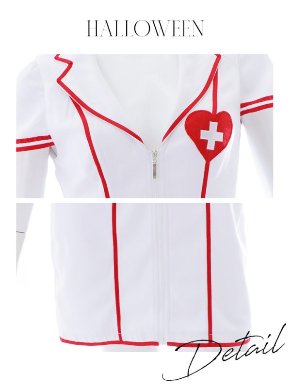 画像20: 【ハロウィン】 ジップナース 【コスプレ4点セット】【S-Mサイズ/1カラー】(CH01)[OF03] (20)