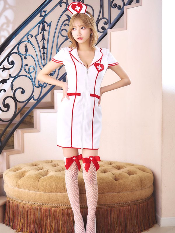 画像5: 【ハロウィン】 ジップナース 【コスプレ4点セット】【S-Mサイズ/1カラー】(CH01)[OF03] (5)