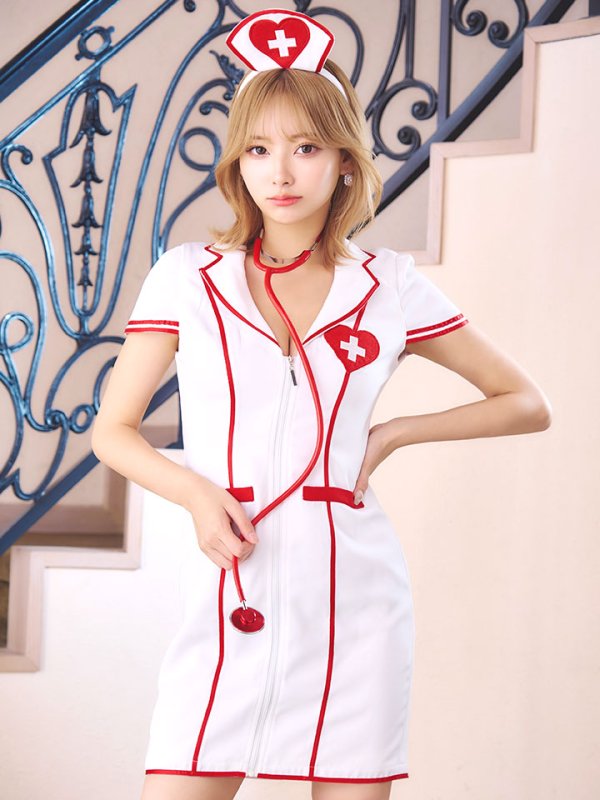 画像7: 【ハロウィン】 ジップナース 【コスプレ4点セット】【S-Mサイズ/1カラー】(CH01)[OF03] (7)