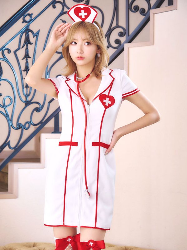 画像8: 【ハロウィン】 ジップナース 【コスプレ4点セット】【S-Mサイズ/1カラー】(CH01)[OF03] (8)