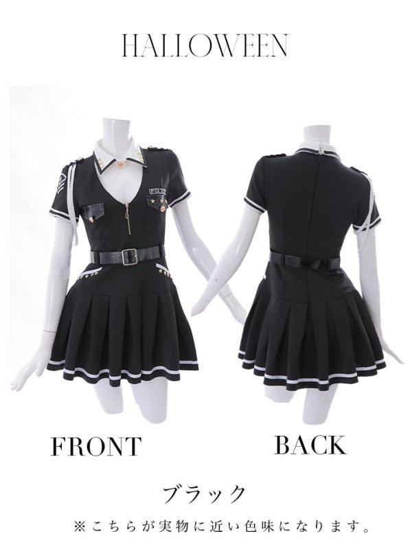 画像18: 【即日発送】【ハロウィン】ポリスフレアワンピース【コスプレ5点セット】【S-XLサイズ】(HC206-SV)[OF04-Bg] (18)