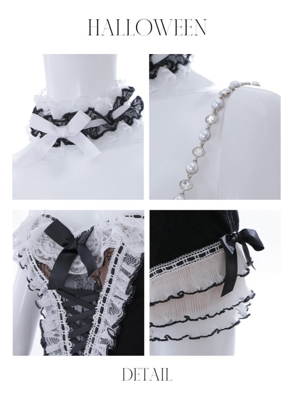 画像45: 【即日発送】【ハロウィン】パールチェーンレースバニーガール【コスプレ7点セット】【S-Lサイズ/3カラー】[OF01] (45)