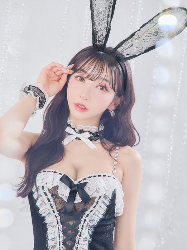 画像11: 【即日発送】【ハロウィン】パールチェーンレースバニーガール【コスプレ7点セット】【S-Lサイズ/3カラー】[OF01] (11)