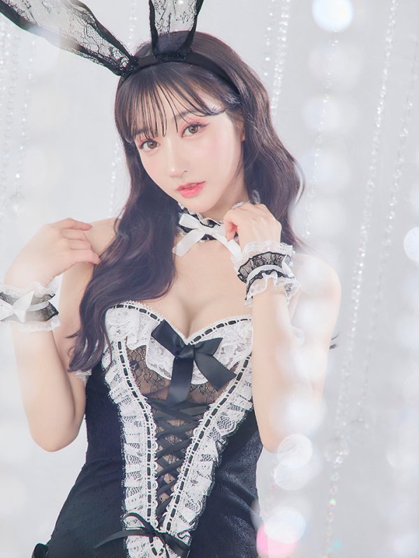 画像16: 【即日発送】【ハロウィン】パールチェーンレースバニーガール【コスプレ7点セット】【S-Lサイズ/3カラー】[OF01] (16)