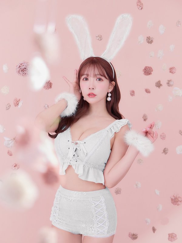 画像25: 【SALE!!】【即日発送】【ハロウィン】 フリルレースバニーセットアップ 【コスプレ6点セット】 【S-Mサイズ/3カラー】[OF01] (25)