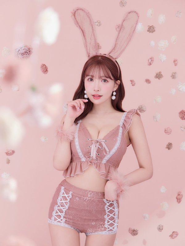 画像29: 【SALE!!】【即日発送】【ハロウィン】 フリルレースバニーセットアップ 【コスプレ6点セット】 【S-Mサイズ/3カラー】[OF01] (29)