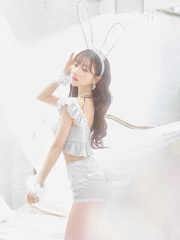 画像3: 【SALE!!】【即日発送】【ハロウィン】 フリルレースバニーセットアップ 【コスプレ6点セット】 【S-Mサイズ/3カラー】[OF01] (3)