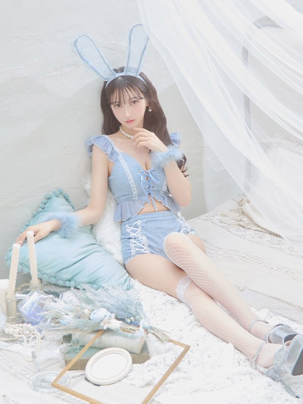 画像11: 【SALE!!】【即日発送】【ハロウィン】 フリルレースバニーセットアップ 【コスプレ6点セット】 【S-Mサイズ/3カラー】[OF01] (11)