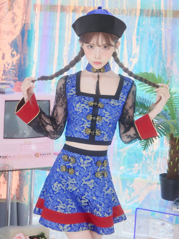 画像4: 【SALE!!】【即日発送】【ハロウィン】 緩苺ちゃん着用 セットアップキョンシー【コスプレ5点セット】【S-Mサイズ/1カラー】(SE01YN)[HC02] (4)