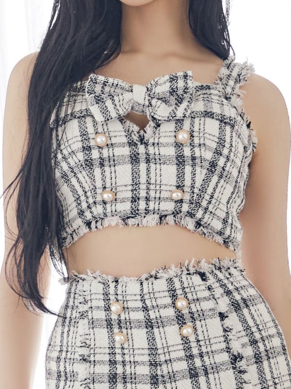 画像20: 【SALE!!】【即日発送】【ハロウィン】ツイードバニーリボンセットアップ（パンツ）【コスプレ6点セット】 【XS-Mサイズ/2カラー】[HC03] (20)