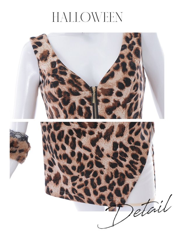 画像19: 【SALE!!】【即日発送】【ハロウィン】 レオパードキャット/豹柄猫 【コスプレ5点セット】 【S-Mサイズ】[HC03] (19)