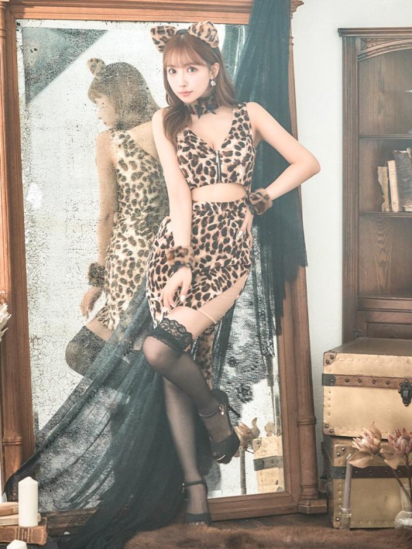 画像3: 【SALE!!】【即日発送】【ハロウィン】 レオパードキャット/豹柄猫 【コスプレ5点セット】 【S-Mサイズ】[HC03] (3)