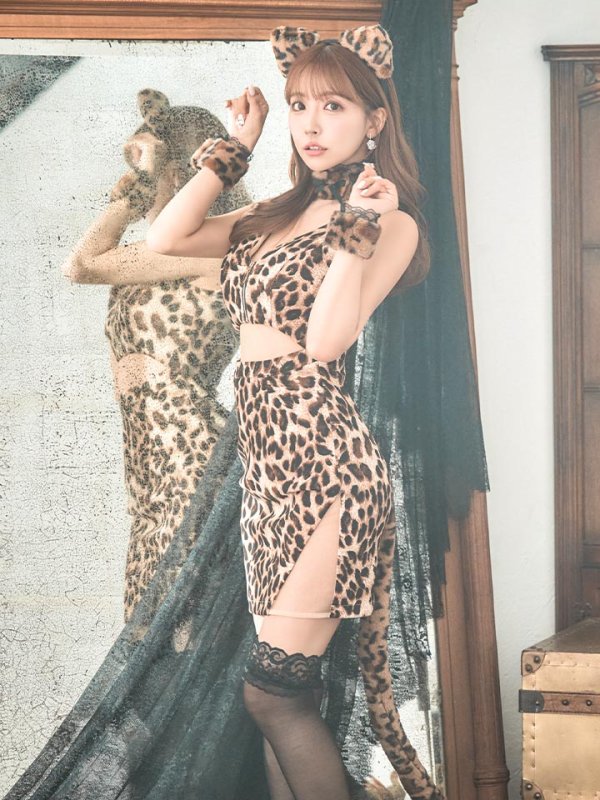 画像8: 【SALE!!】【即日発送】【ハロウィン】 レオパードキャット/豹柄猫 【コスプレ5点セット】 【S-Mサイズ】[HC03] (8)