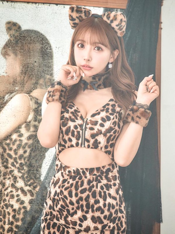 画像9: 【SALE!!】【即日発送】【ハロウィン】 レオパードキャット/豹柄猫 【コスプレ5点セット】 【S-Mサイズ】[HC03] (9)