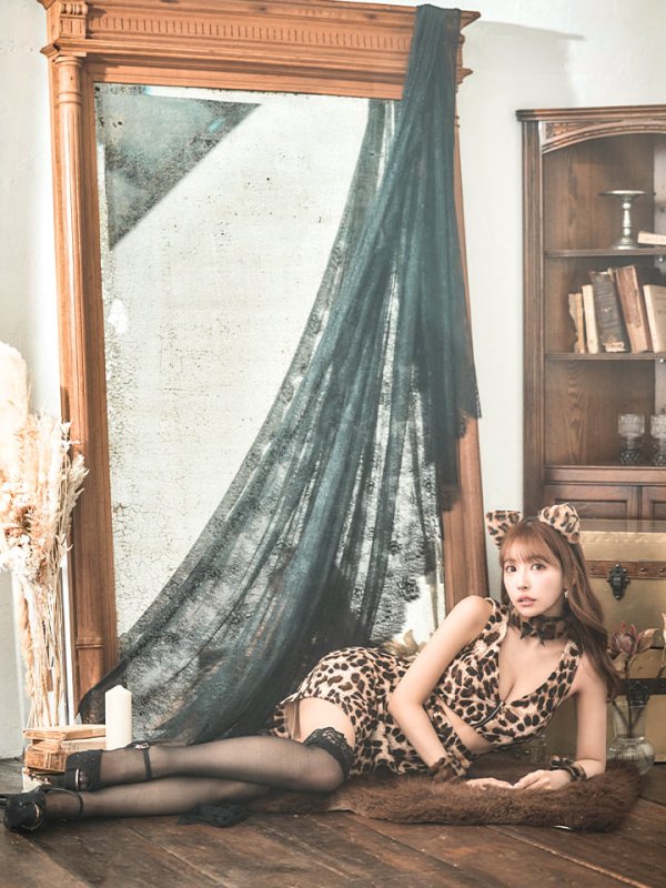 画像10: 【SALE!!】【即日発送】【ハロウィン】 レオパードキャット/豹柄猫 【コスプレ5点セット】 【S-Mサイズ】[HC03] (10)