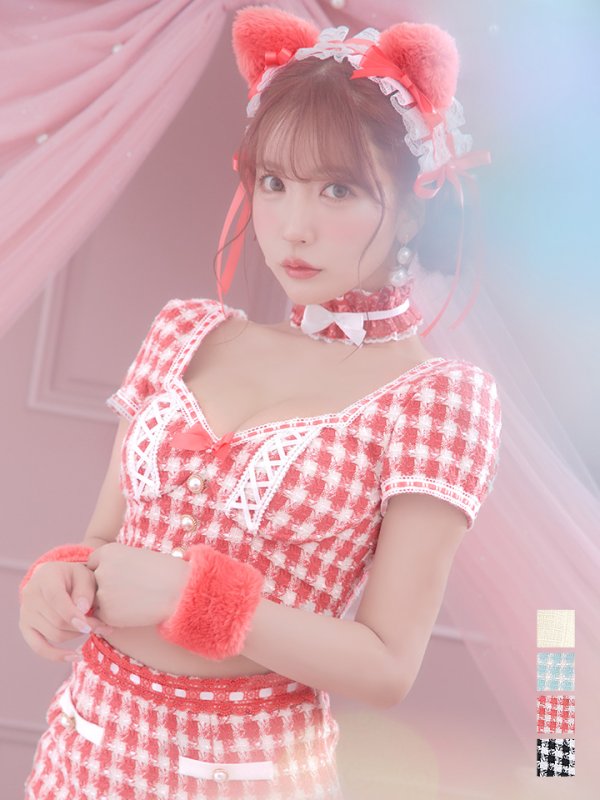 画像20: 【SALE!!】【即日発送】【ハロウィン】ツイードキャットセットアップ 【コスプレ6点セット】 【XS-Mサイズ/4カラー】[OF04] (20)