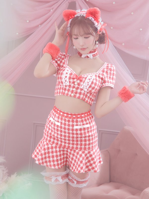 画像25: 【SALE!!】【即日発送】【ハロウィン】ツイードキャットセットアップ 【コスプレ6点セット】 【XS-Mサイズ/4カラー】[OF04] (25)