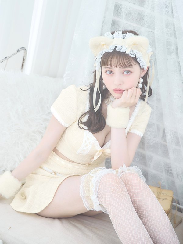 画像36: 値下げ！【即日発送】【ハロウィン】ツイードキャットセットアップ 【コスプレ6点セット】 【XS-Mサイズ/4カラー】[YMT] (36)
