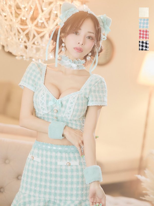 画像18: 【SALE!!】【即日発送】【ハロウィン】ツイードキャットセットアップ 【コスプレ6点セット】 【XS-Mサイズ/4カラー】[OF04] (18)