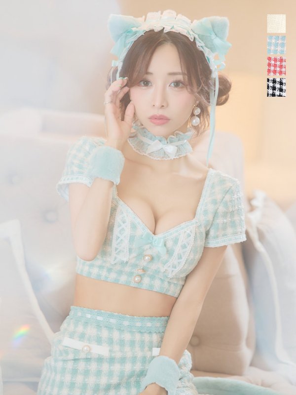 画像20: 【SALE!!】【即日発送】【ハロウィン】ツイードキャットセットアップ 【コスプレ6点セット】 【XS-Mサイズ/4カラー】[OF04] (20)