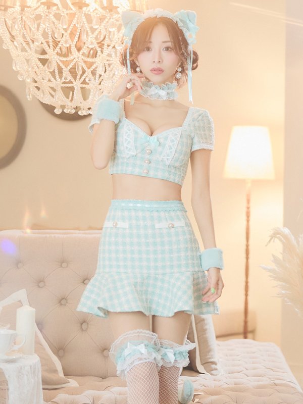 画像21: 【SALE!!】【即日発送】【ハロウィン】ツイードキャットセットアップ 【コスプレ6点セット】 【XS-Mサイズ/4カラー】[OF04] (21)