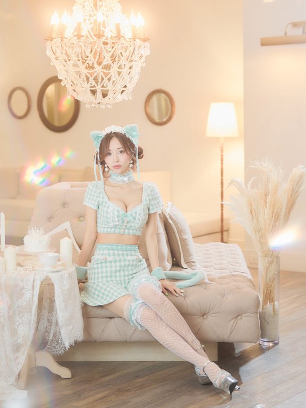 画像6: 【SALE!!】【即日発送】【ハロウィン】ツイードキャットセットアップ 【コスプレ6点セット】 【XS-Mサイズ/4カラー】[OF04] (6)