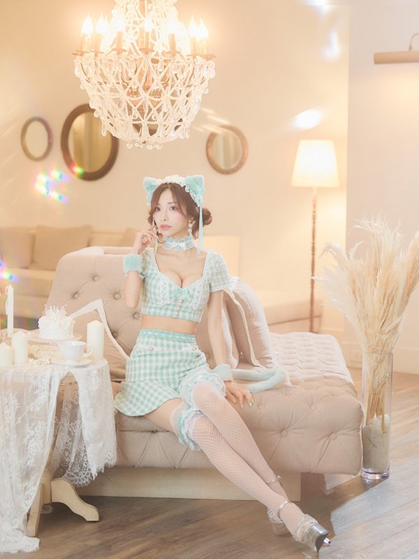 画像7: 【SALE!!】【即日発送】【ハロウィン】ツイードキャットセットアップ 【コスプレ6点セット】 【XS-Mサイズ/4カラー】[OF04] (7)