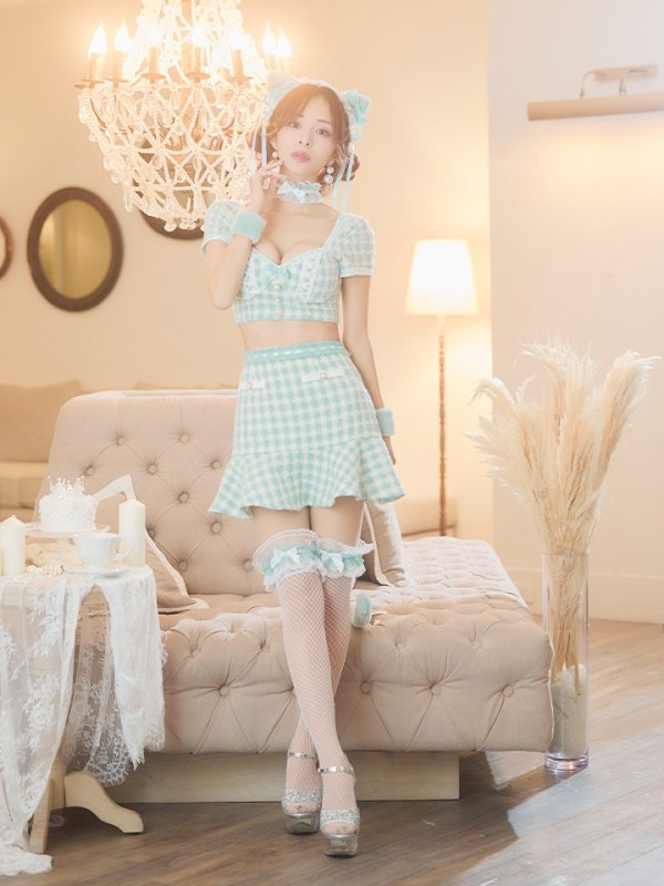 画像9: 【SALE!!】【即日発送】【ハロウィン】ツイードキャットセットアップ 【コスプレ6点セット】 【XS-Mサイズ/4カラー】[OF04] (9)