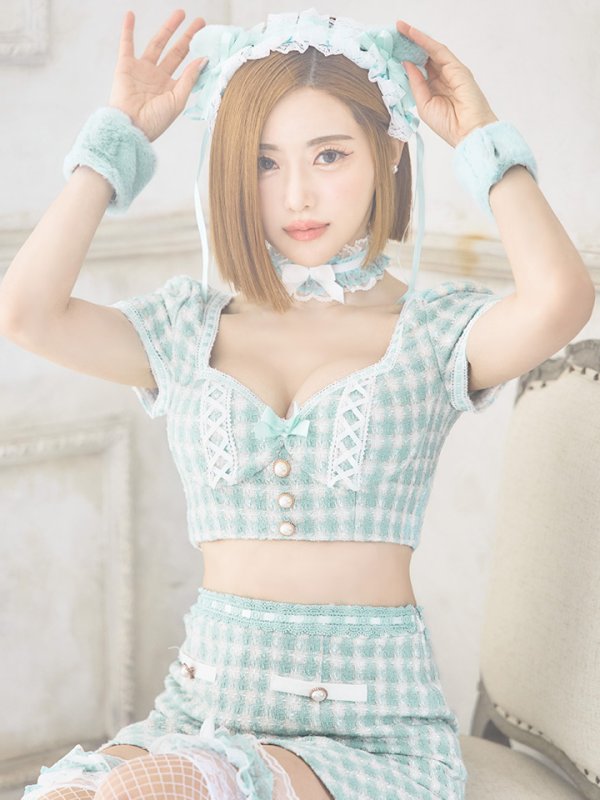 画像3: 【SALE!!】【即日発送】【ハロウィン】ツイードキャットセットアップ 【コスプレ6点セット】 【XS-Mサイズ/4カラー】[OF04] (3)