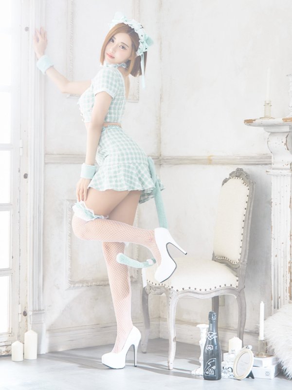 画像8: 【SALE!!】【即日発送】【ハロウィン】ツイードキャットセットアップ 【コスプレ6点セット】 【XS-Mサイズ/4カラー】[OF04] (8)