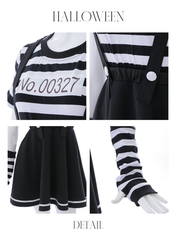 画像20: 【SALE!!】【即日発送】【ハロウィン】 プリズナーガール 【コスプレ3点セット】【S-Mサイズ/1カラー】(HC206-SV)[HC03] (20)