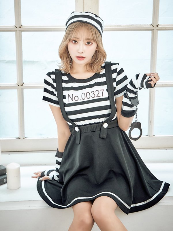 画像3: 【SALE!!】【即日発送】【ハロウィン】 プリズナーガール 【コスプレ3点セット】【S-Mサイズ/1カラー】(HC206-SV)[HC03] (3)