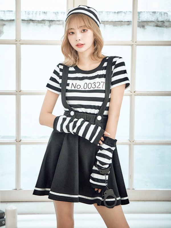 画像4: 【SALE!!】【即日発送】【ハロウィン】 プリズナーガール 【コスプレ3点セット】【S-Mサイズ/1カラー】(HC206-SV)[HC03] (4)