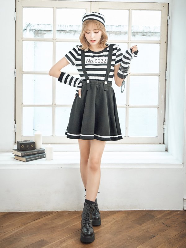 画像8: 【SALE!!】【即日発送】【ハロウィン】 プリズナーガール 【コスプレ3点セット】【S-Mサイズ/1カラー】(HC206-SV)[HC03] (8)