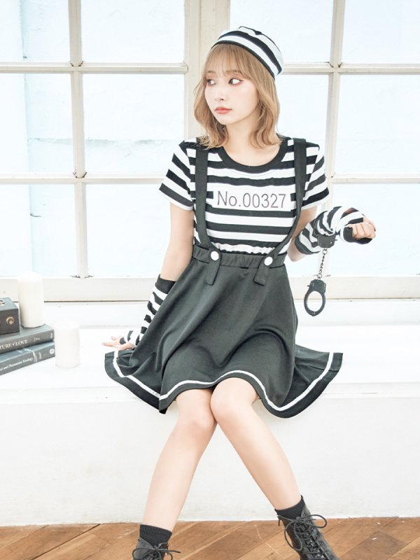 画像11: 【SALE!!】【即日発送】【ハロウィン】 プリズナーガール 【コスプレ3点セット】【S-Mサイズ/1カラー】(HC206-SV)[HC03] (11)