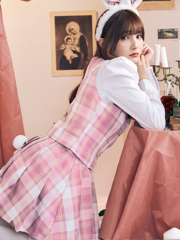 画像5: 【SALE!!】【ハロウィン】チェック制服バニー【コスプレ6点セット】 【S-Lサイズ/1カラー】[OF01] (5)