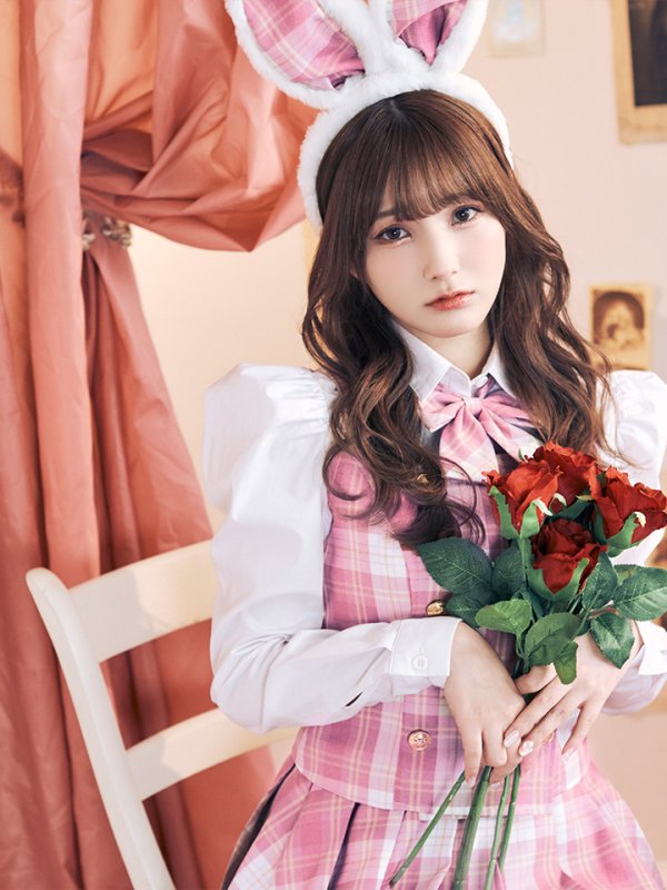 画像7: 【SALE!!】【ハロウィン】チェック制服バニー【コスプレ6点セット】 【S-Lサイズ/1カラー】[OF01] (7)