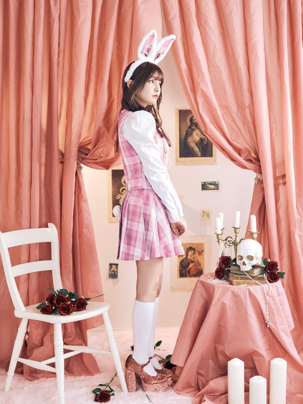 画像8: 【SALE!!】【ハロウィン】チェック制服バニー【コスプレ6点セット】 【S-Lサイズ/1カラー】[OF01] (8)