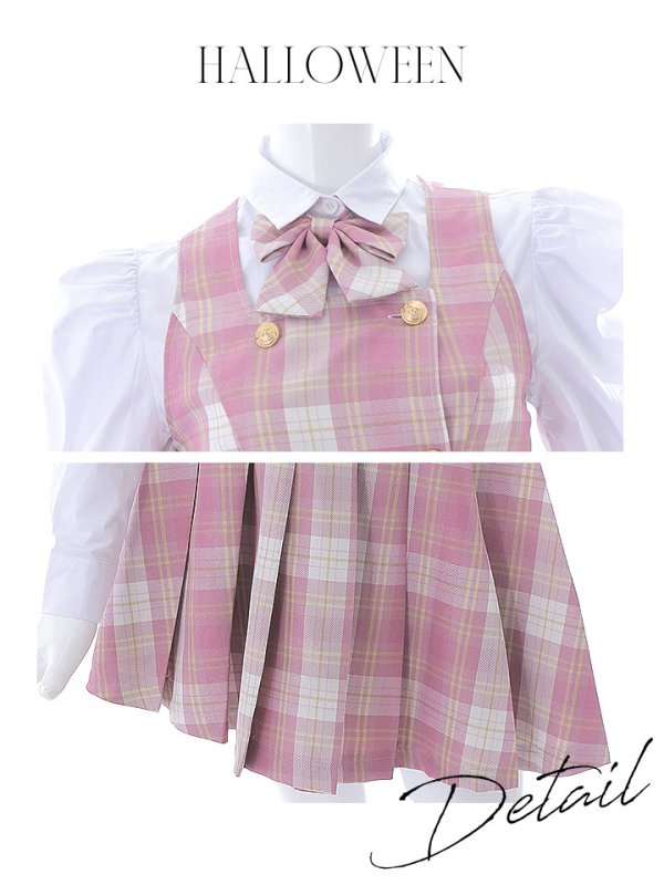 画像23: 【SALE!!】【ハロウィン】チェック制服バニー【コスプレ6点セット】 【S-Lサイズ/1カラー】[OF01] (23)