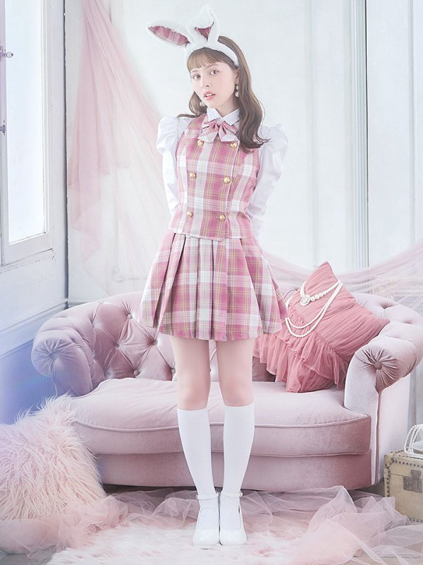 画像5: 【SALE!!】【ハロウィン】チェック制服バニー【コスプレ6点セット】 【S-Lサイズ/1カラー】[OF01] (5)