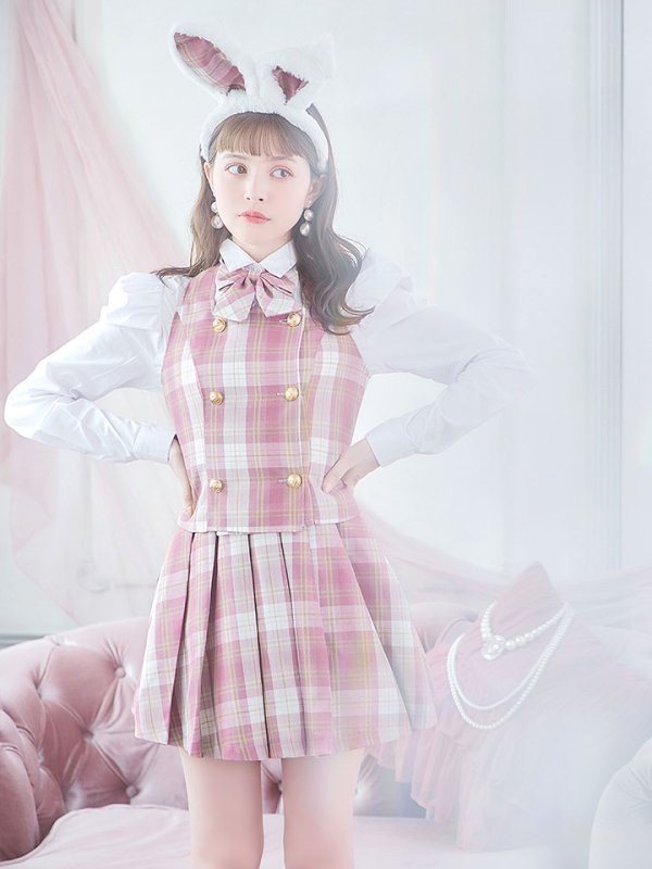 画像11: 【SALE!!】【ハロウィン】チェック制服バニー【コスプレ6点セット】 【S-Lサイズ/1カラー】[OF01] (11)
