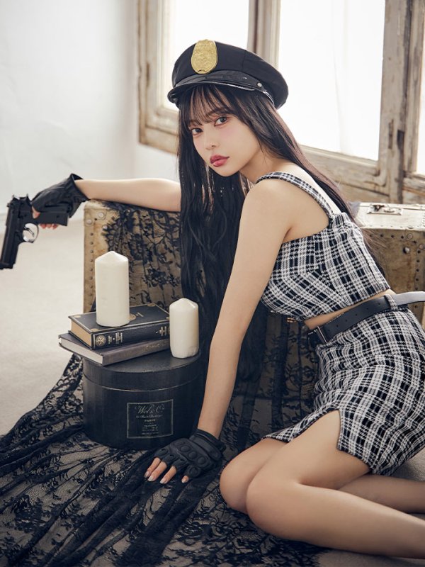 画像12: 【SALE!!】【即日発送】【ハロウィン】ツイードポリスセットアップ 【コスプレ5点セット】【XS-Mサイズ】(HC206-SV)[OF04-Bg] (12)