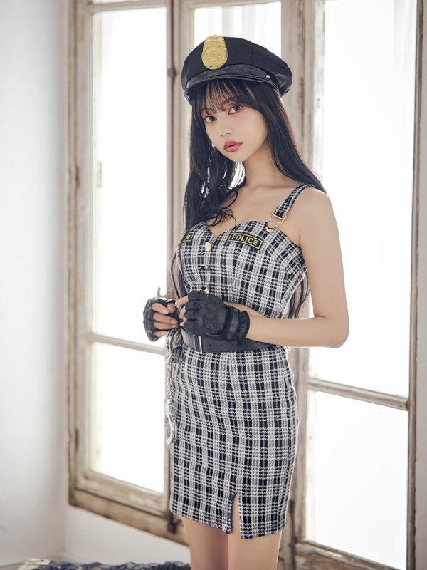 画像16: 【SALE!!】【即日発送】【ハロウィン】ツイードポリスセットアップ 【コスプレ5点セット】【XS-Mサイズ】(HC206-SV)[OF04-Bg] (16)