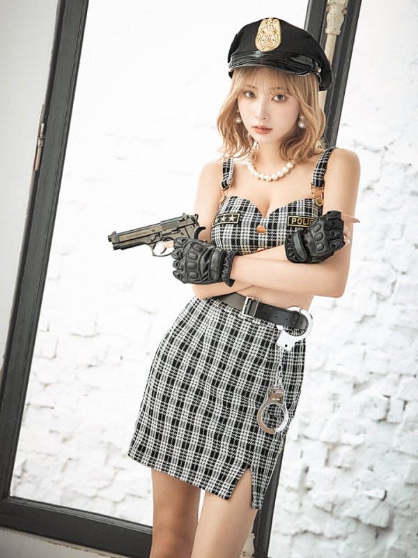 画像12: 【SALE!!】【即日発送】【ハロウィン】ツイードポリスセットアップ 【コスプレ5点セット】【XS-Mサイズ】(HC206-SV)[HC03-Bg] (12)