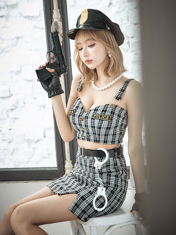 画像15: 【SALE!!】【即日発送】【ハロウィン】ツイードポリスセットアップ 【コスプレ5点セット】【XS-Mサイズ】(HC206-SV)[HC03-Bg] (15)