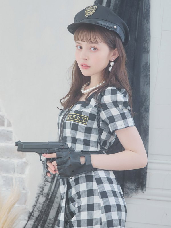 画像12: 【SALE!!】【ハロウィン】 ギンガムセットアップポリス 【コスプレ5点セット】【XS-Mサイズ/1カラー】(HC206-SV)[OF01-B] (12)