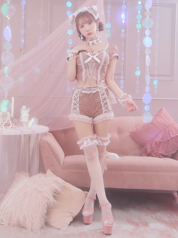 画像22: 【即日発送】【ハロウィン】コルセットレースキャット 【コスプレ6点セット】 【XS-Mサイズ/3カラー】[YMT] (22)