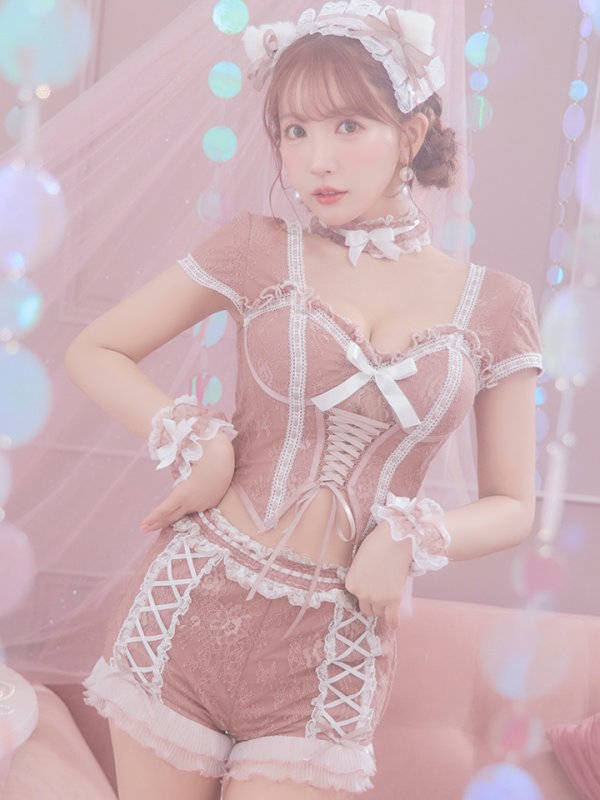 画像24: 【即日発送】【ハロウィン】コルセットレースキャット 【コスプレ6点セット】 【XS-Mサイズ/3カラー】[YMT] (24)