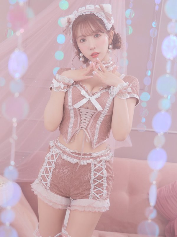 画像30: 【即日発送】【ハロウィン】コルセットレースキャット 【コスプレ6点セット】 【XS-Mサイズ/3カラー】[YMT] (30)